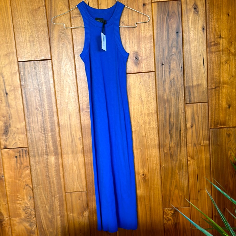 Wsly Electric Blue Ribbed dress NWT XXS